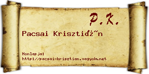 Pacsai Krisztián névjegykártya