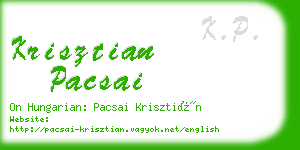krisztian pacsai business card